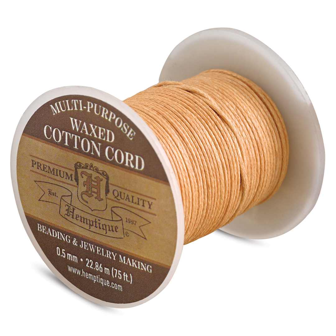 Open in modal - Hemptique Waxed Cotton Cord - Natural, 0.5 mm