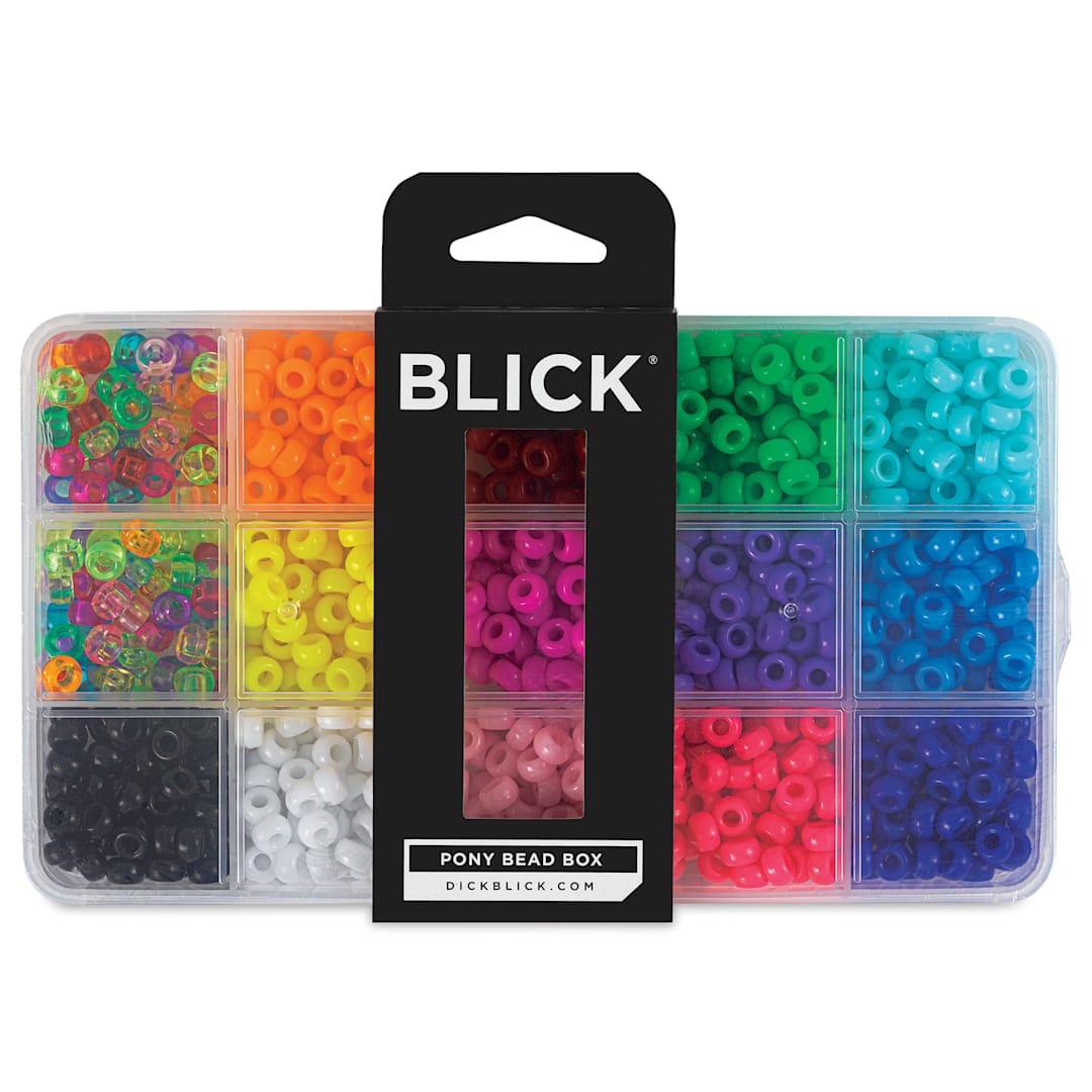 Open in modal - Blick Pony Bead Box - Set of 15 - front of packaging, top view