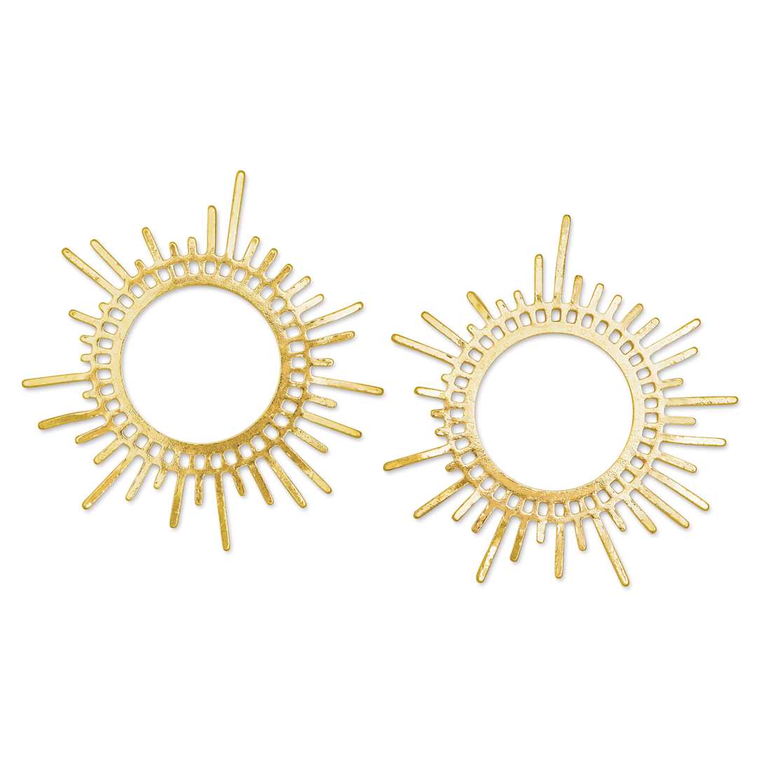 Open in modal - John Bead Beadwork Findings - Gold Sun, Pkg of 2