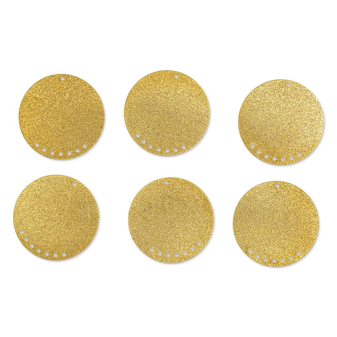 Open in modal - John Bead Beadwork Findings - Gold Circle, 8 holes, Pkg of 6