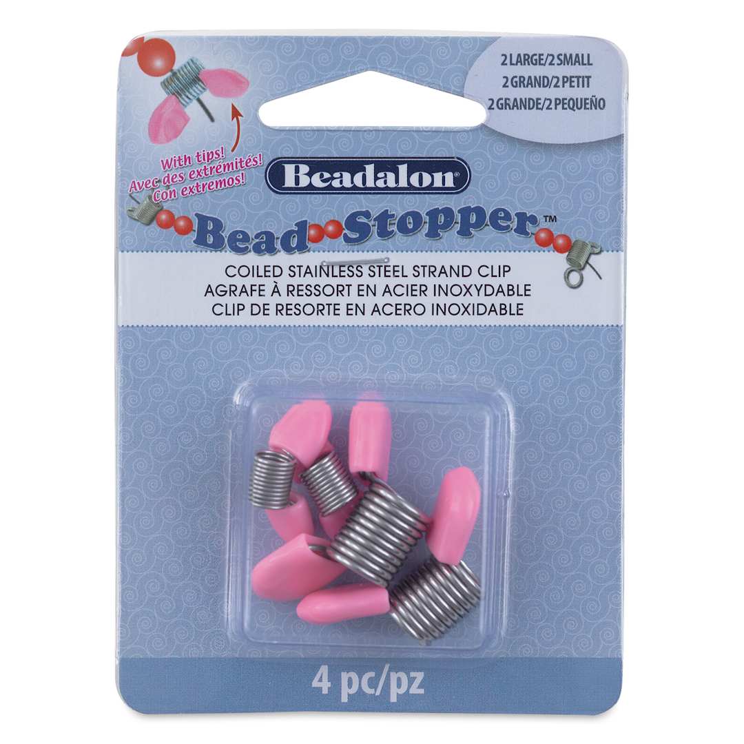 Open in modal - Beadalon Bead Stoppers - Pink Tips, Set of 4 front of packaging