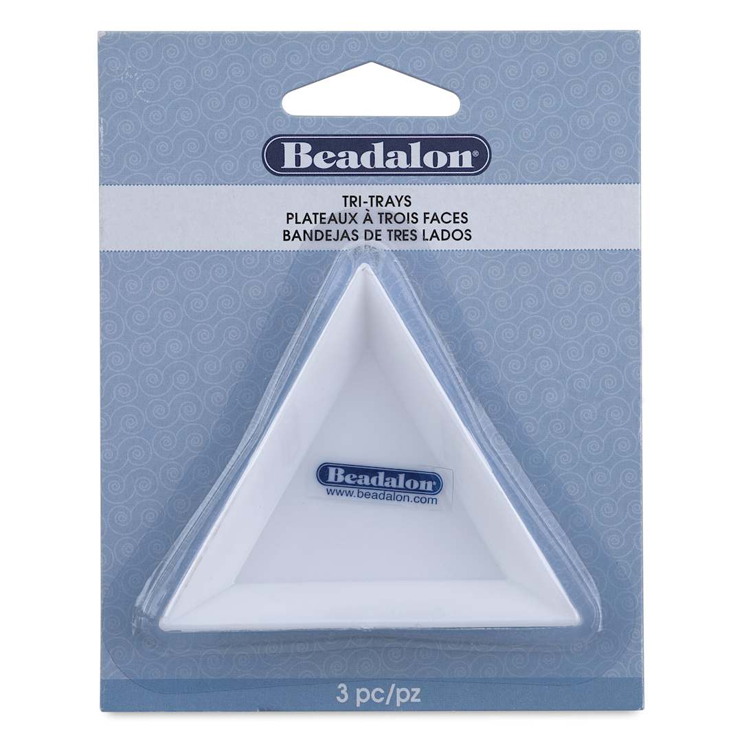 Open in modal - Beadalon Tri-Trays - White, Pkg of 3 front of packaging