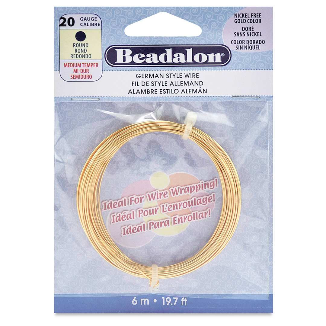Open in modal - Beadalon German Style Wire - Gold, 20 Gauge, 0.032" x 20 ft