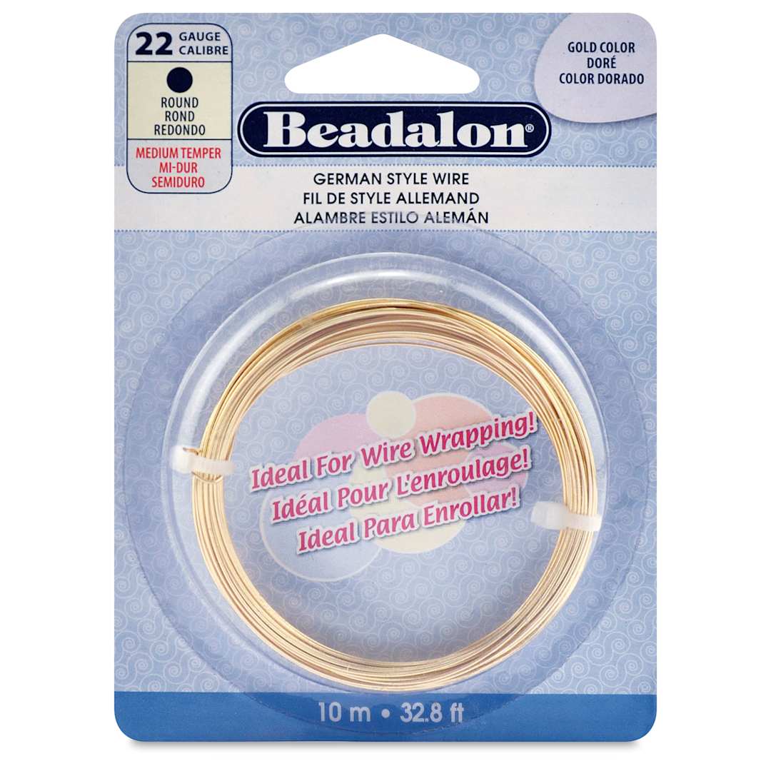 Open in modal - Beadalon German Style Wire - Gold, 22 Gauge, 0.025" x 33 ft
