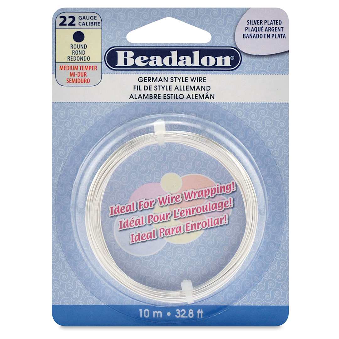 Open in modal - Beadalon German Style Wire - Silver-Plated, 22 Gauge, 0.025" x 33 ft