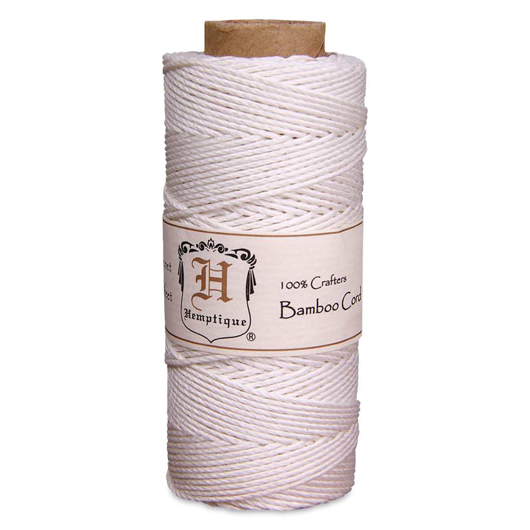 Open in modal - Hemptique Bamboo Cord Spool - White, 1 mm x 205 ft
