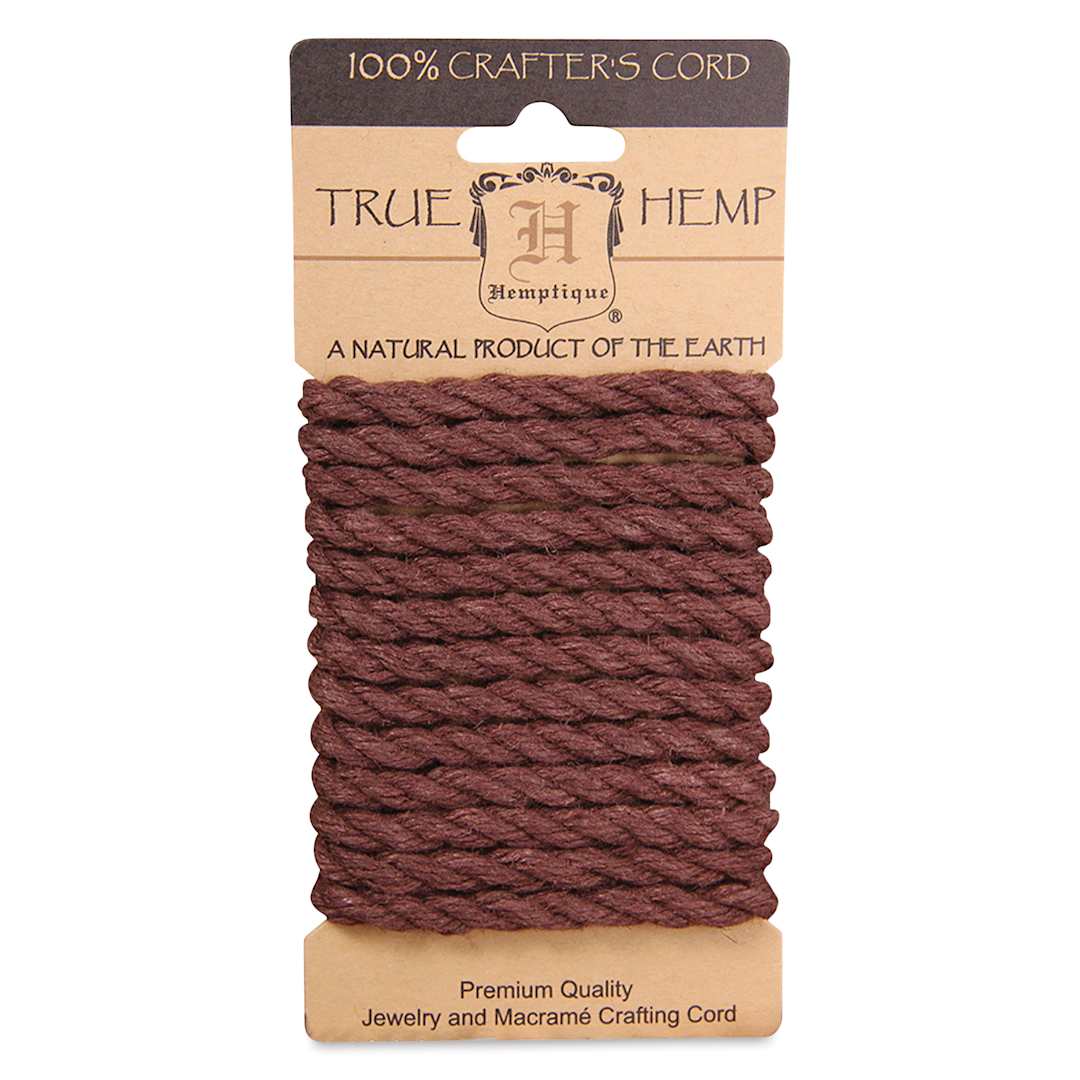 Open in modal - Hemptique Twisted Hemp Rope - Brown, 6 mm, 2 m
