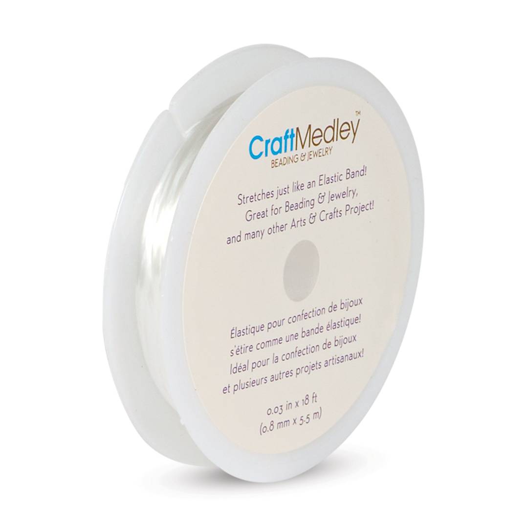 Open in modal - Craft Medley Elastic Jewelry Cord - Clear, 0.8 mm, 18 ft