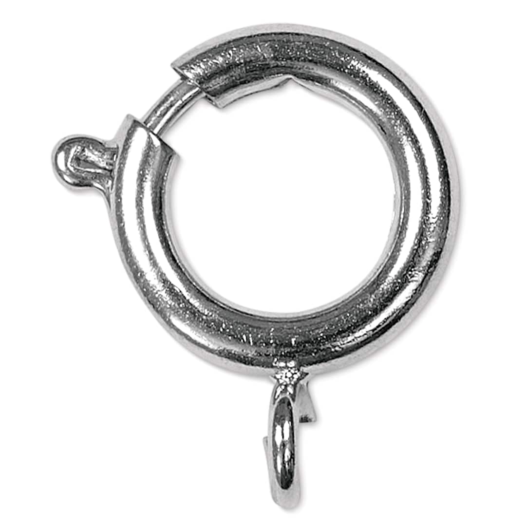 Open in modal - Craft Medley Spring Ring Clasps - Silver, 12 mm, Pkg of 6