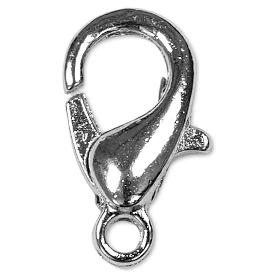 Open in modal - Craft Medley Lobster Claw Clasps - Silver, 10 mm, Pkg of 12