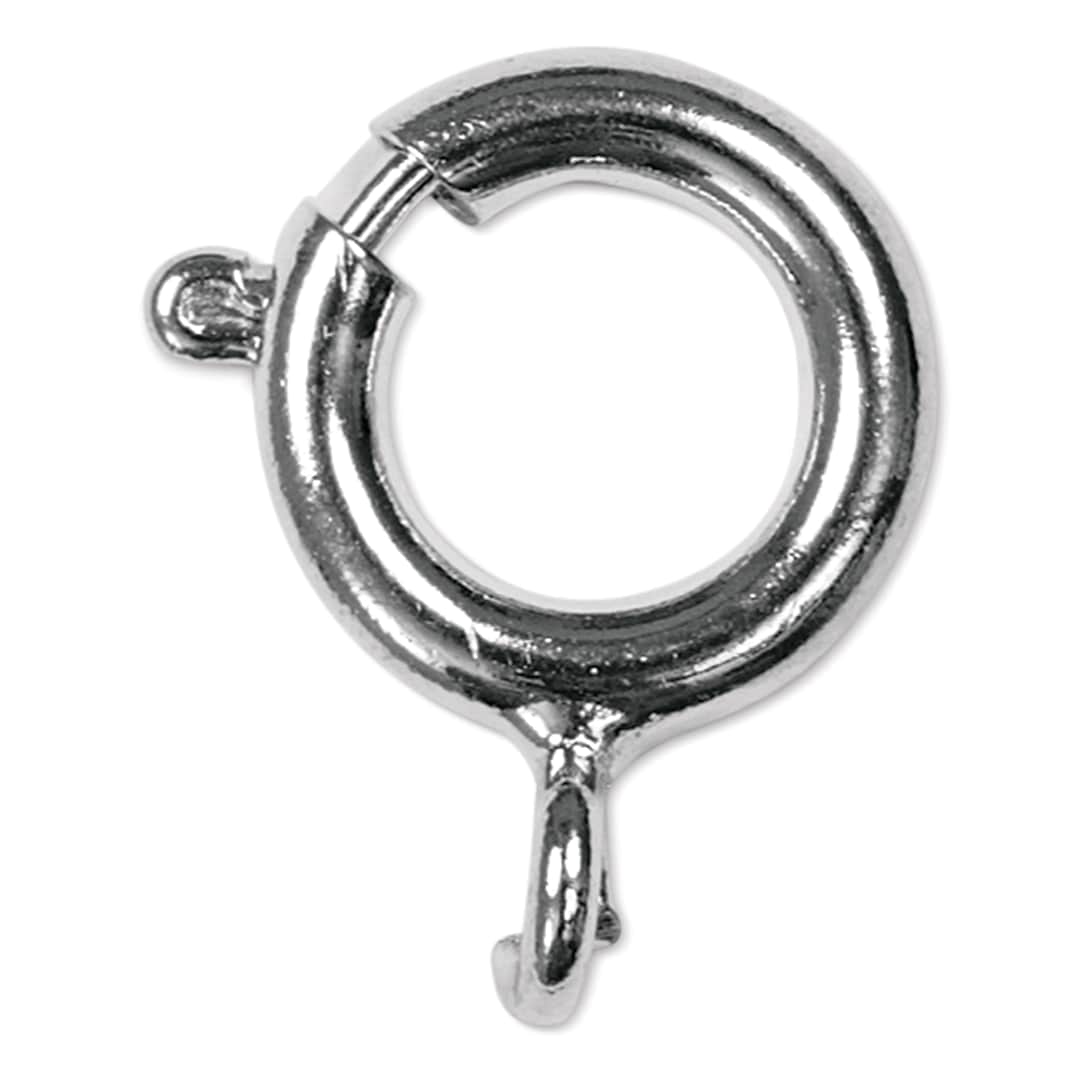 Open in modal - Craft Medley Spring Ring Clasps - Silver, 9 mm, Pkg of 8