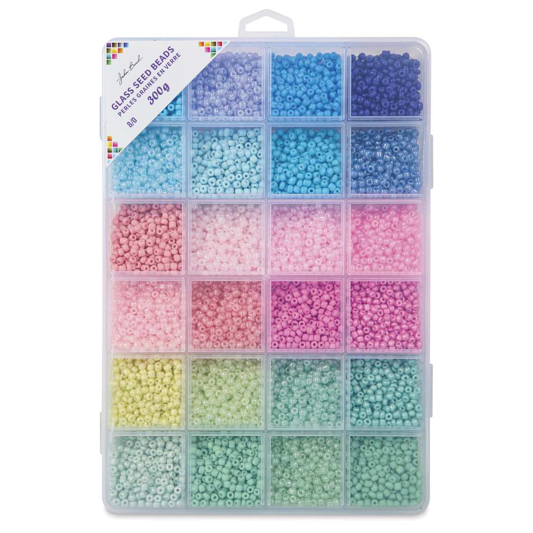 Open in modal - John Bead Color Mix Seed Bead Box - Pastel Dream, Set of 24