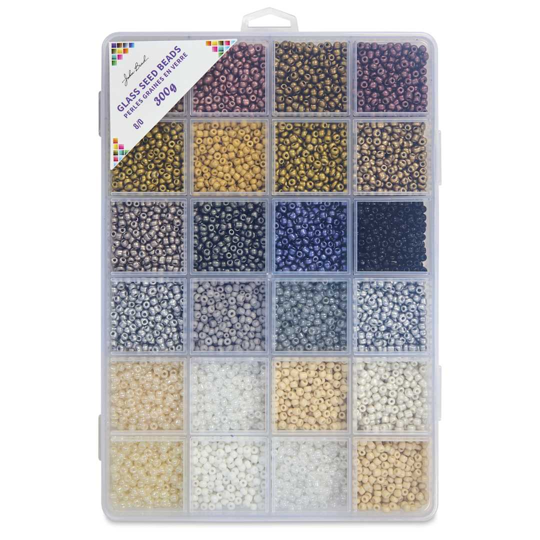 Open in modal - John Bead Color Mix Seed Bead Box - Champagne Glow, Set of 24