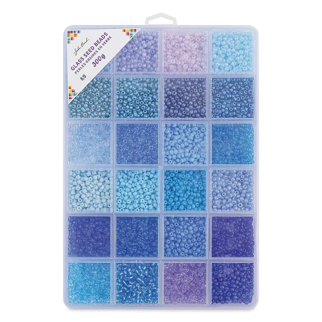 Open in modal - John Bead Color Mix Seed Bead Box - Blue Serenity, Set of 24
