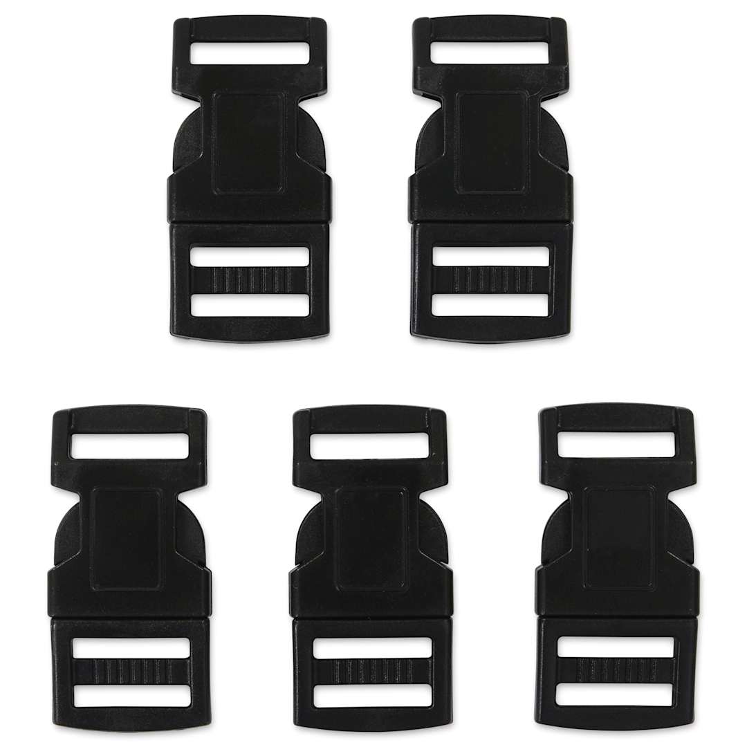 Open in modal - Pepperell Plastic Paracord Buckles - Pkg of 5, Black, 15 mm