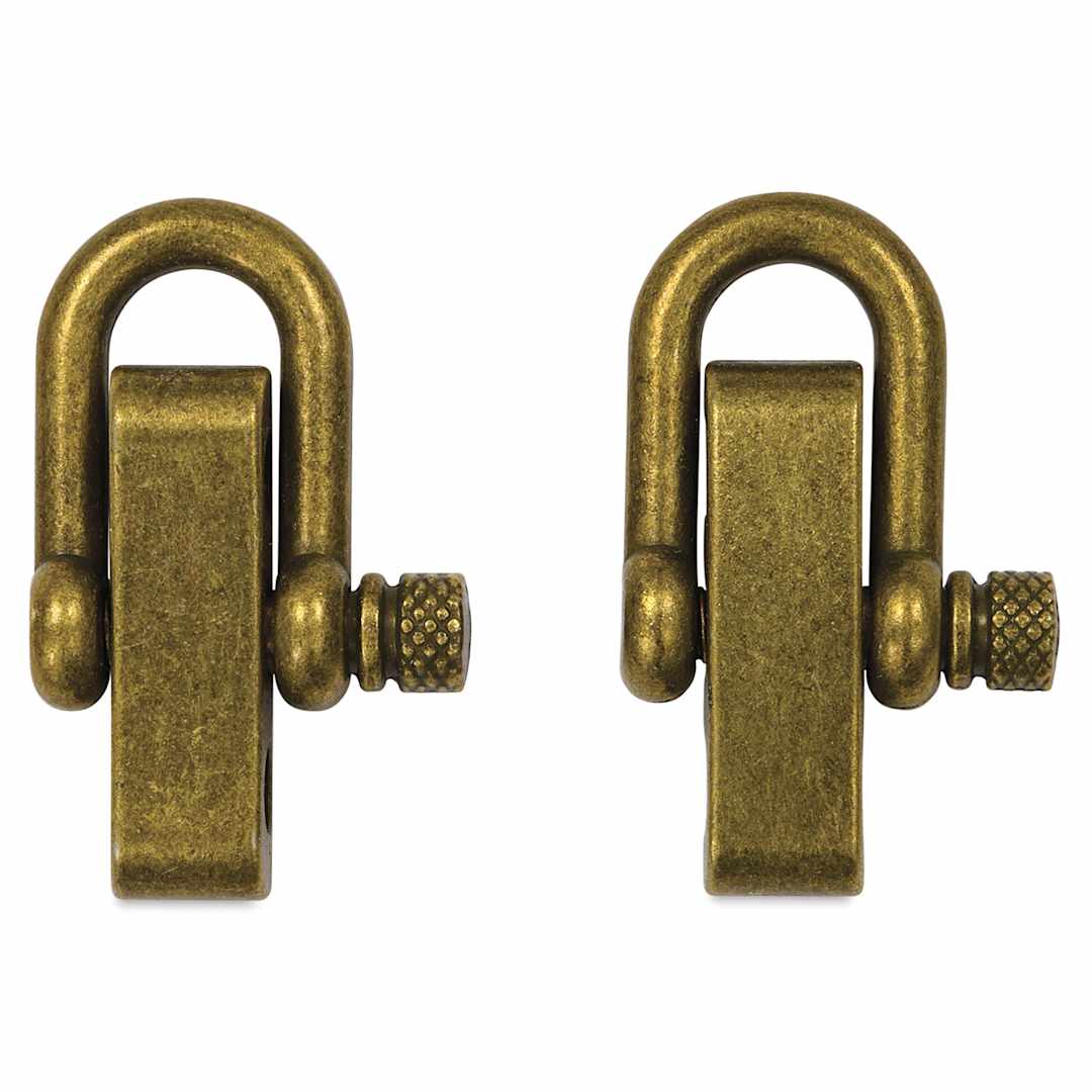 Open in modal - Pepperell Shackle Buckles - Pkg of 2, Antique Brass, 40 mm