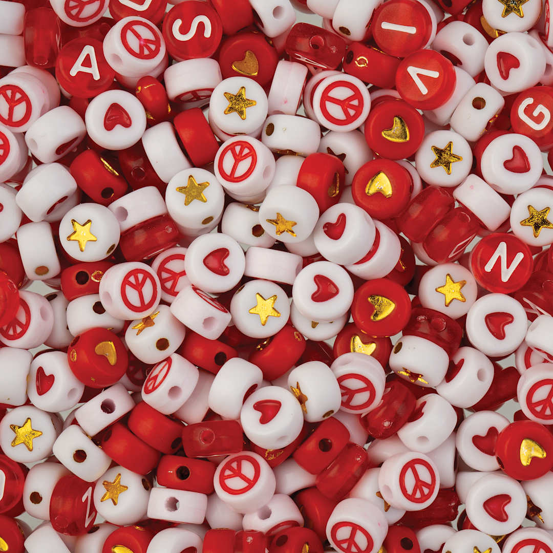 Open in modal - John Bead Craft Beads Disc Mix - Red - close-up