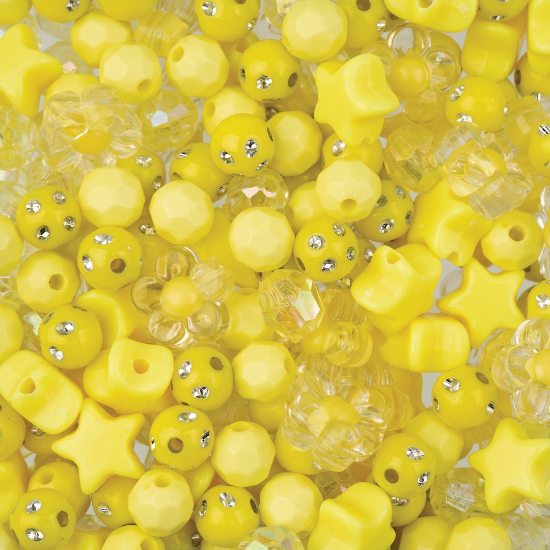 Open in modal - John Bead Craft Beads Star Mix - Yellow, 70 g