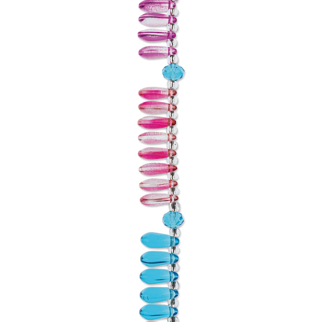 Open in modal - John Bead Crystal Lane DIY Glass Garden Bead Single Strand - Teardrops, Assorted