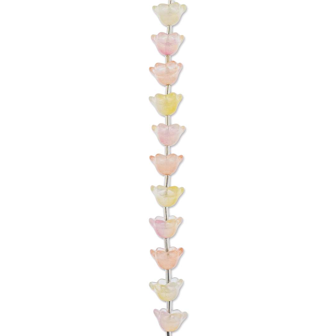 Open in modal - John Bead Crystal Lane DIY Glass Garden Bead Single Strand - Flowers, Assorted Colors