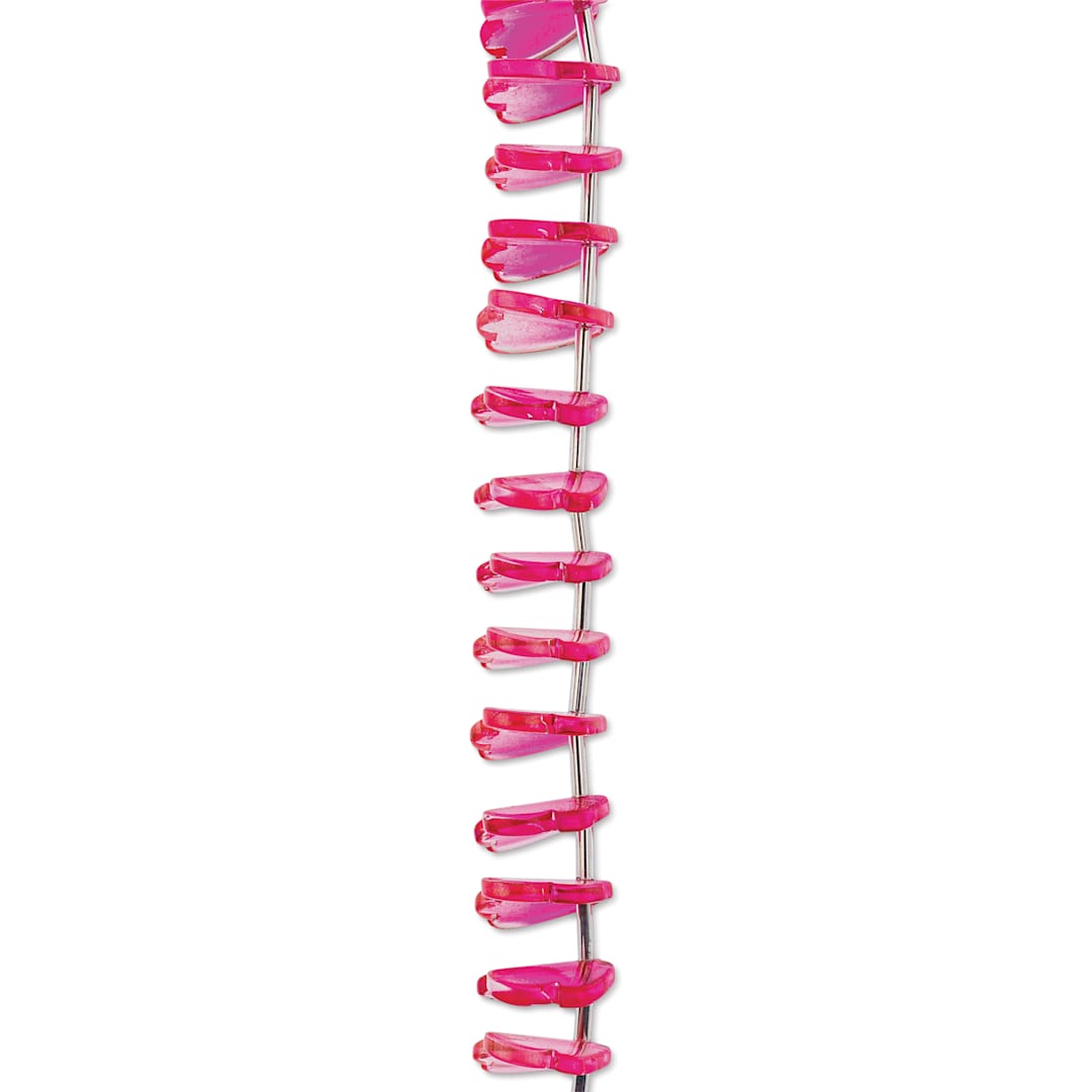 Open in modal - John Bead Crystal Lane DIY Glass Garden Bead Single Strand - Leaves, Pink