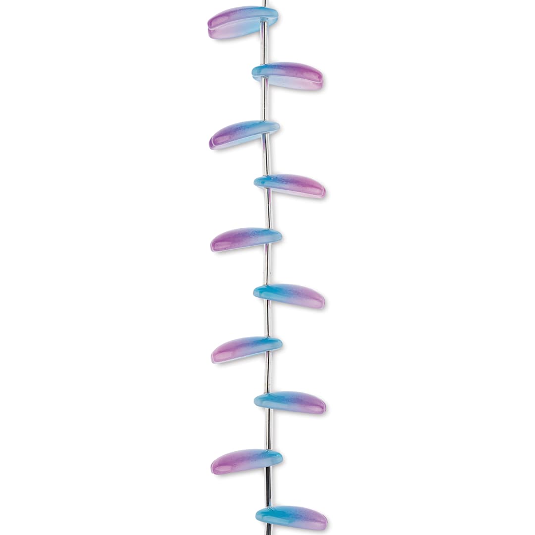 Open in modal - John Bead Crystal Lane DIY Glass Garden Bead Single Strand - Petals, Dark Blue and Purple
