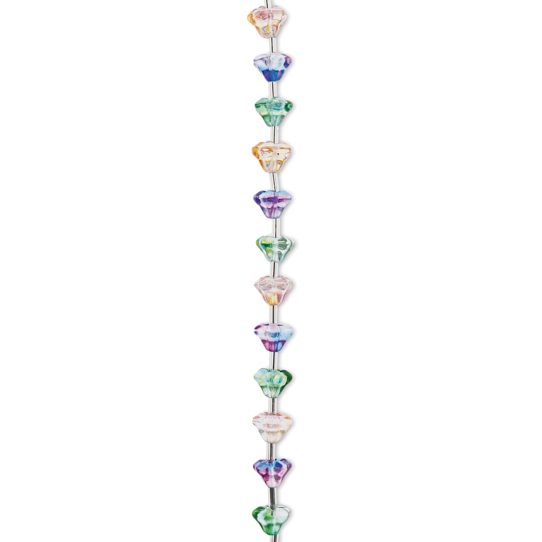 Open in modal - John Bead Crystal Lane DIY Glass Garden Bead Single Strand - Flowers, Assorted Colors