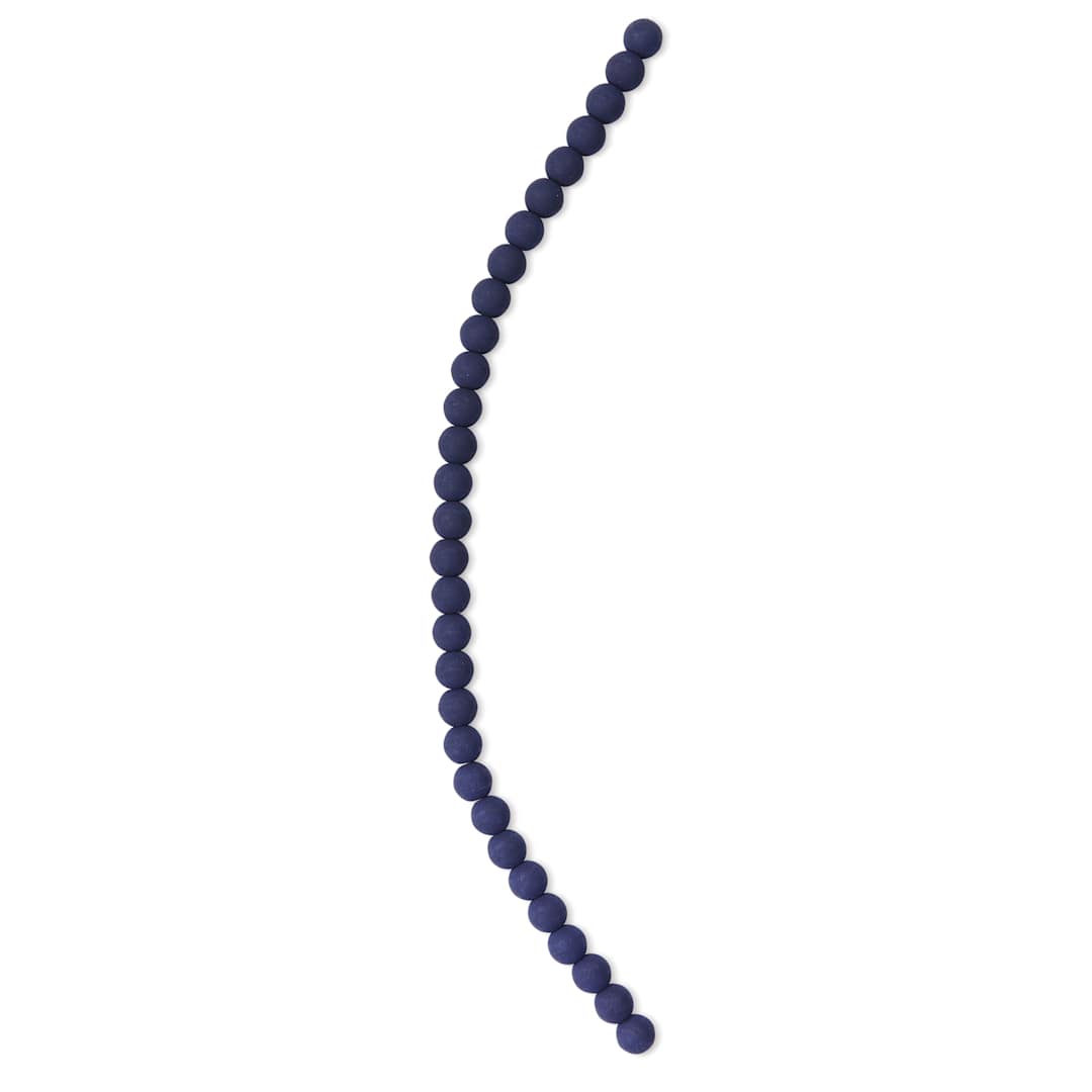 Open in modal - John Bead Czech Glass Preciosa Velvet Bead Strand - Round, Black, 6 mm