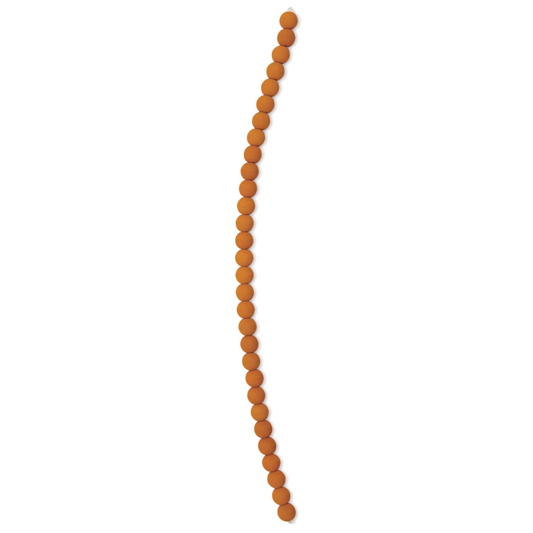 Open in modal - John Bead Czech Glass Preciosa Velvet Bead Strand - Round, Orange, 6 mm