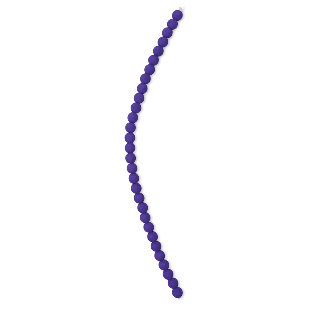 Open in modal - John Bead Czech Glass Preciosa Velvet Bead Strand - Round, Violet, 6 mm