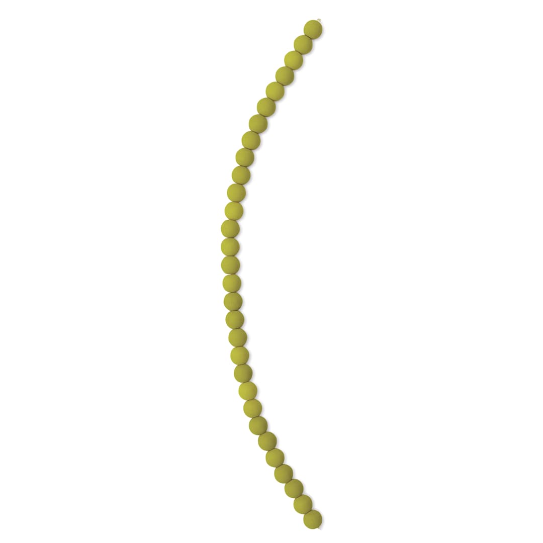 Open in modal - John Bead Czech Glass Preciosa Velvet Bead Strand - Round, Yellow Green, 6 mm