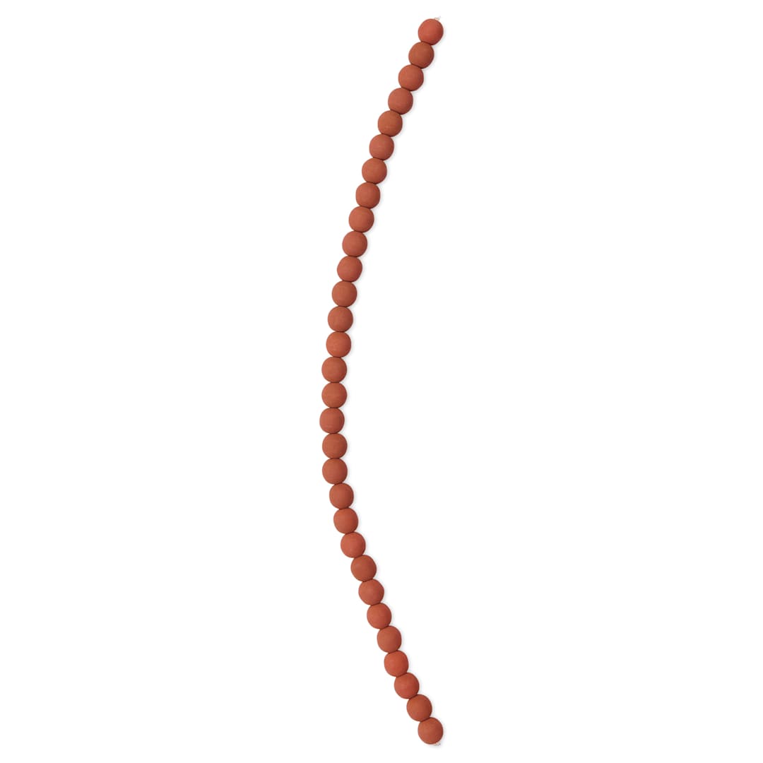 Open in modal - John Bead Czech Glass Preciosa Velvet Bead Strand - Round, Terracotta, 6 mm