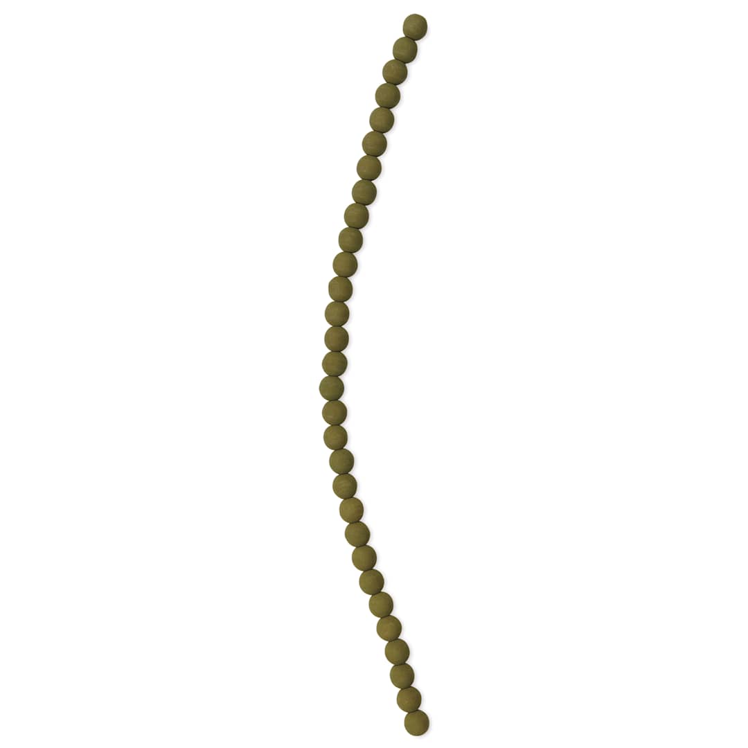 Open in modal - John Bead Czech Glass Preciosa Velvet Bead Strand - Round, Khaki, 6 mm