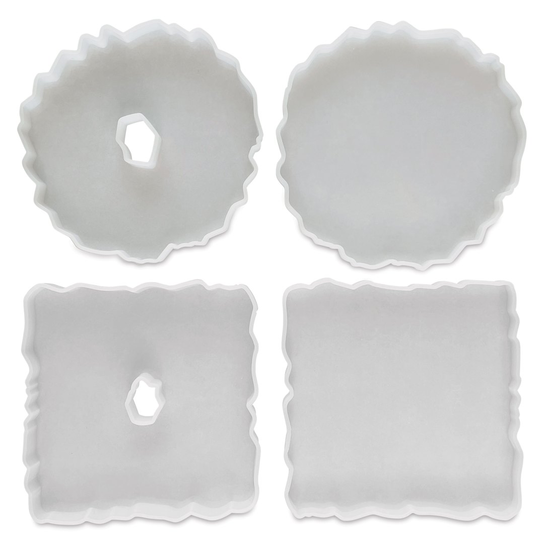 Open in modal - Jewelry Made By Me Coaster Silicone Molds - Pkg of 4, Geode Coasters 