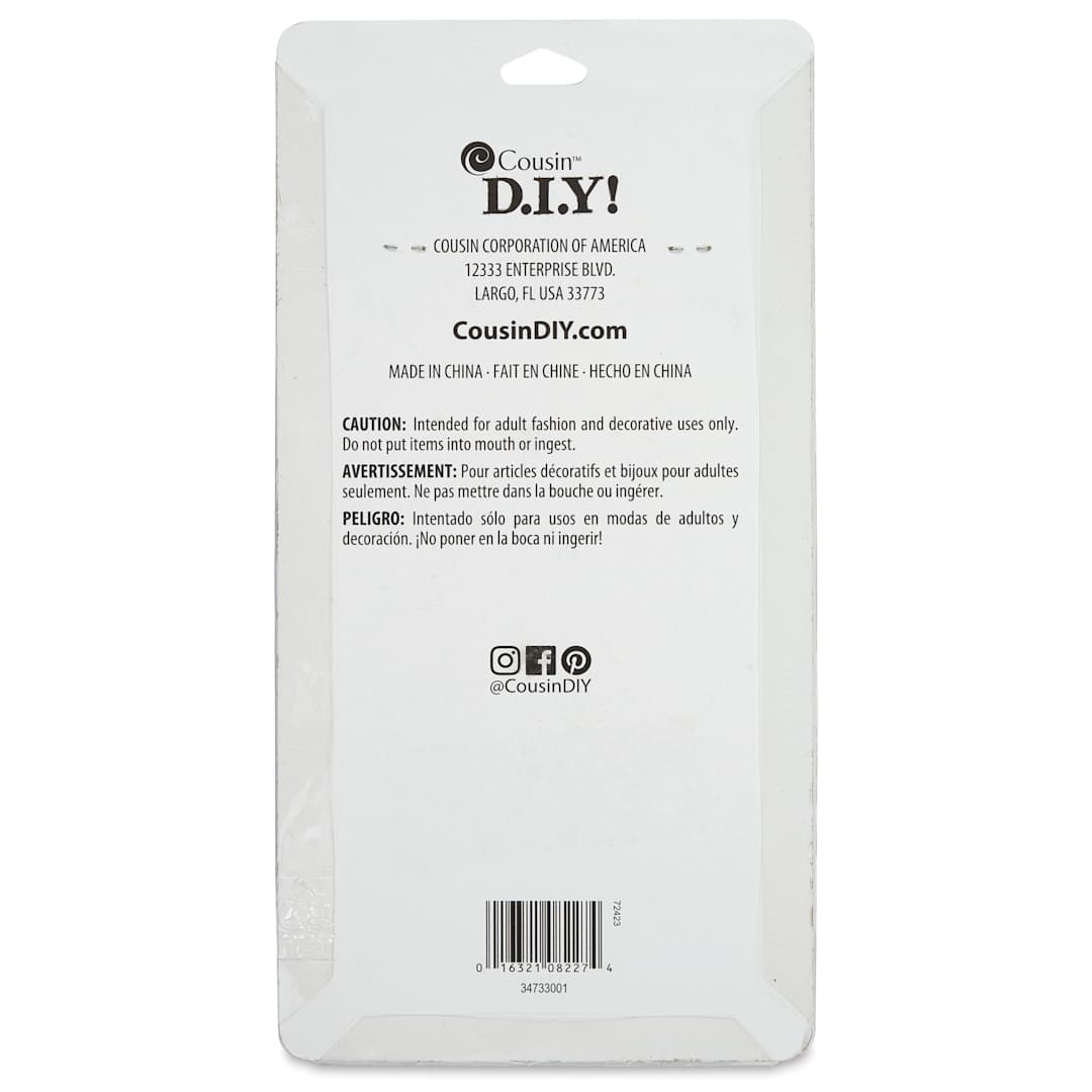 Open in modal - Cousin Bead Basics Wood Beads - 5.3 oz - back of packaging