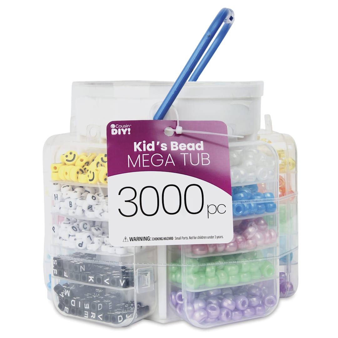 Open in modal - Cousin DIY Kids Bead Mega Tub - Pkg of 3000 - front