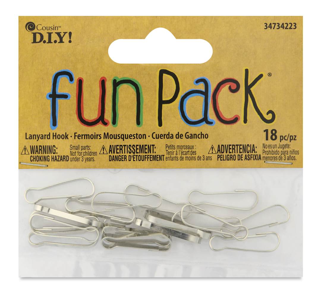 Open in modal - Cousin DIY Lanyard Hooks - Pkg of 18, Silver - front of packaging