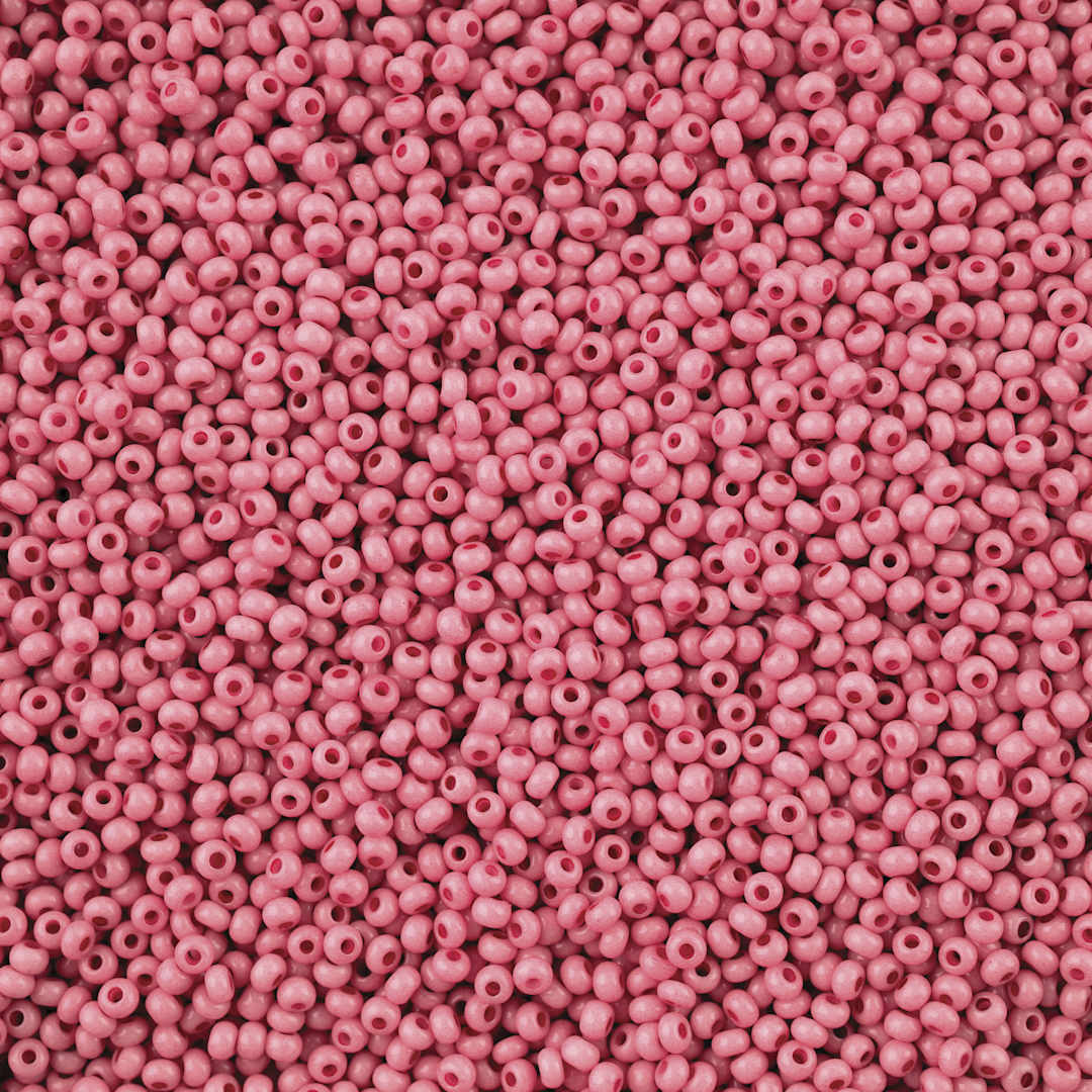 Open in modal - John Bead Solgel Chalk Dyed Czech Seed Beads - 11/0, Dark Pink