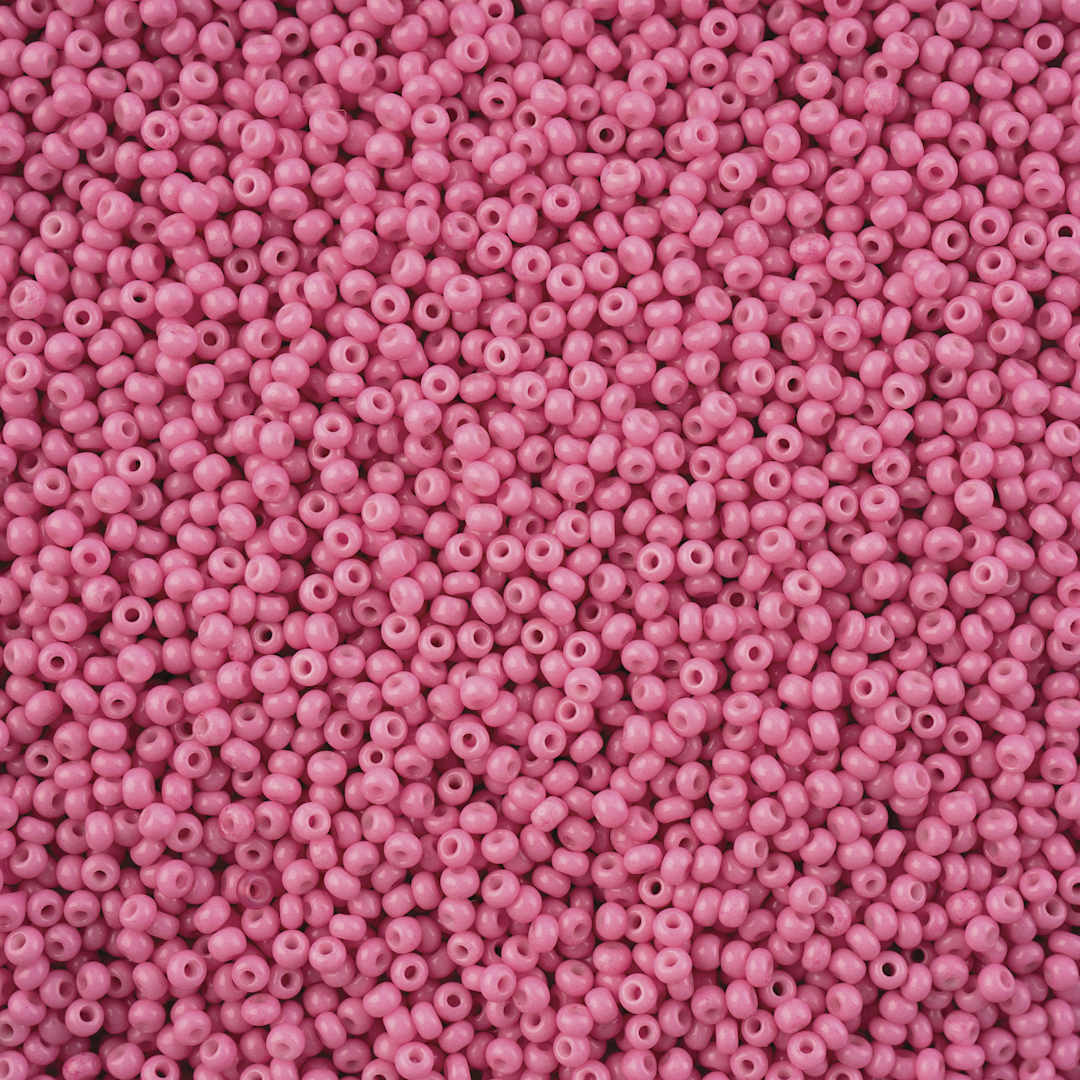 Open in modal - John Bead Solgel Chalk Dyed Czech Seed Beads - 11/0, Bubble Gum Pink