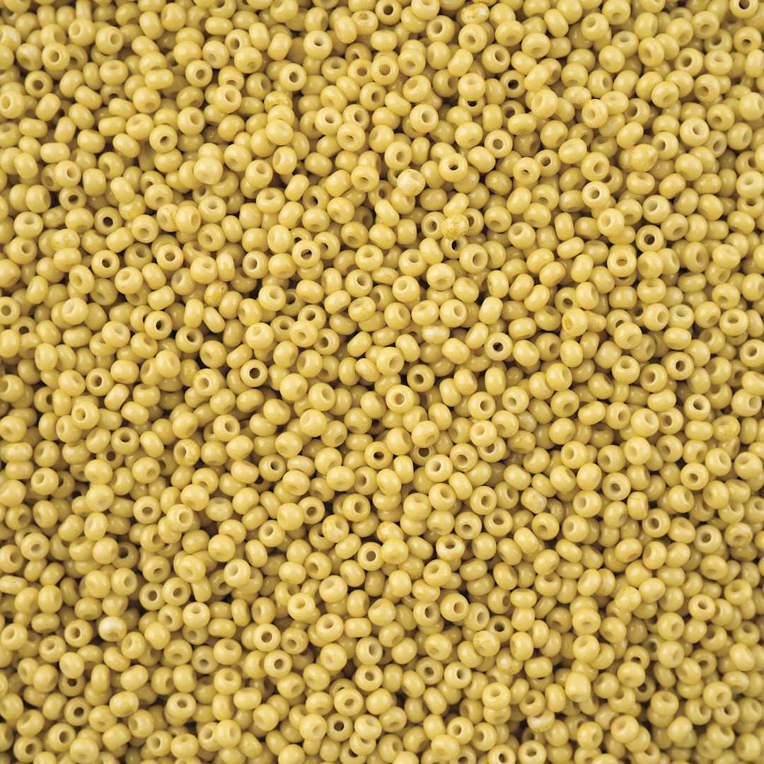Open in modal - John Bead Solgel Chalk Dyed Czech Seed Beads - 11/0, Mustard