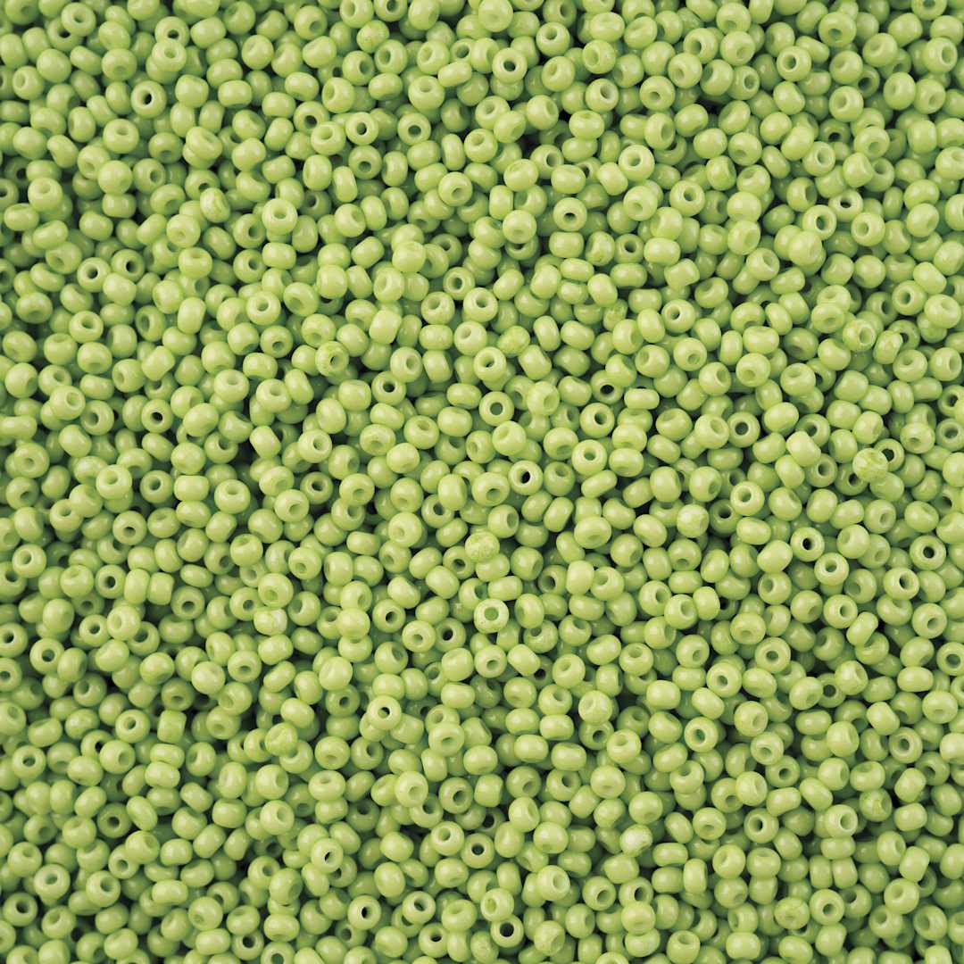 Open in modal - John Bead Solgel Chalk Dyed Czech Seed Beads - 11/0, Green