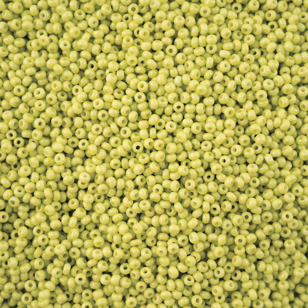 Open in modal - John Bead Solgel Chalk Dyed Czech Seed Beads - 11/0, Light Green