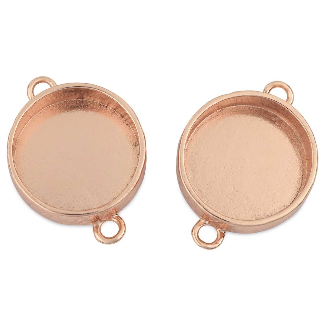 Open in modal - Ranger Ice Industrial Bezel - Circle, Pkg of 2, Rose Gold, 2.2 cm Dia. - top view