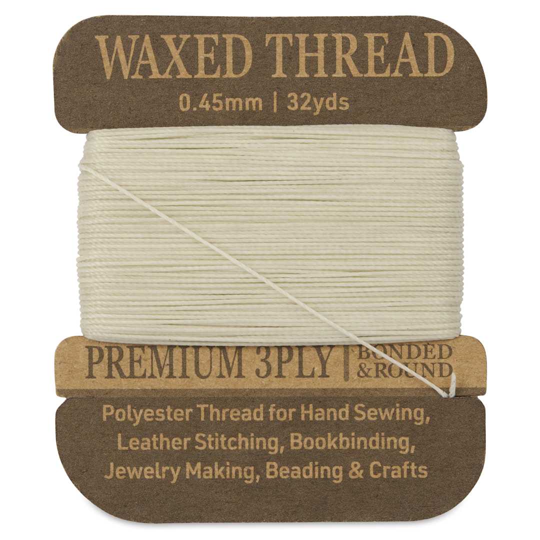 Open in modal - Hemptique Waxed Bonded & Round Thread - Natural, 0.45 mm, 32 yds