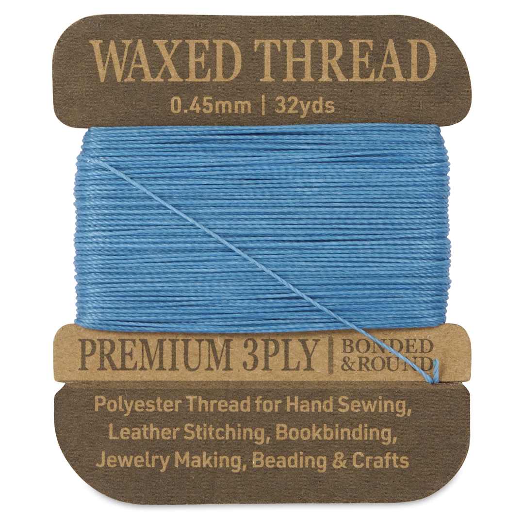 Open in modal - Hemptique Waxed Bonded & Round Thread - Light Blue, 0.45 mm, 32 yds