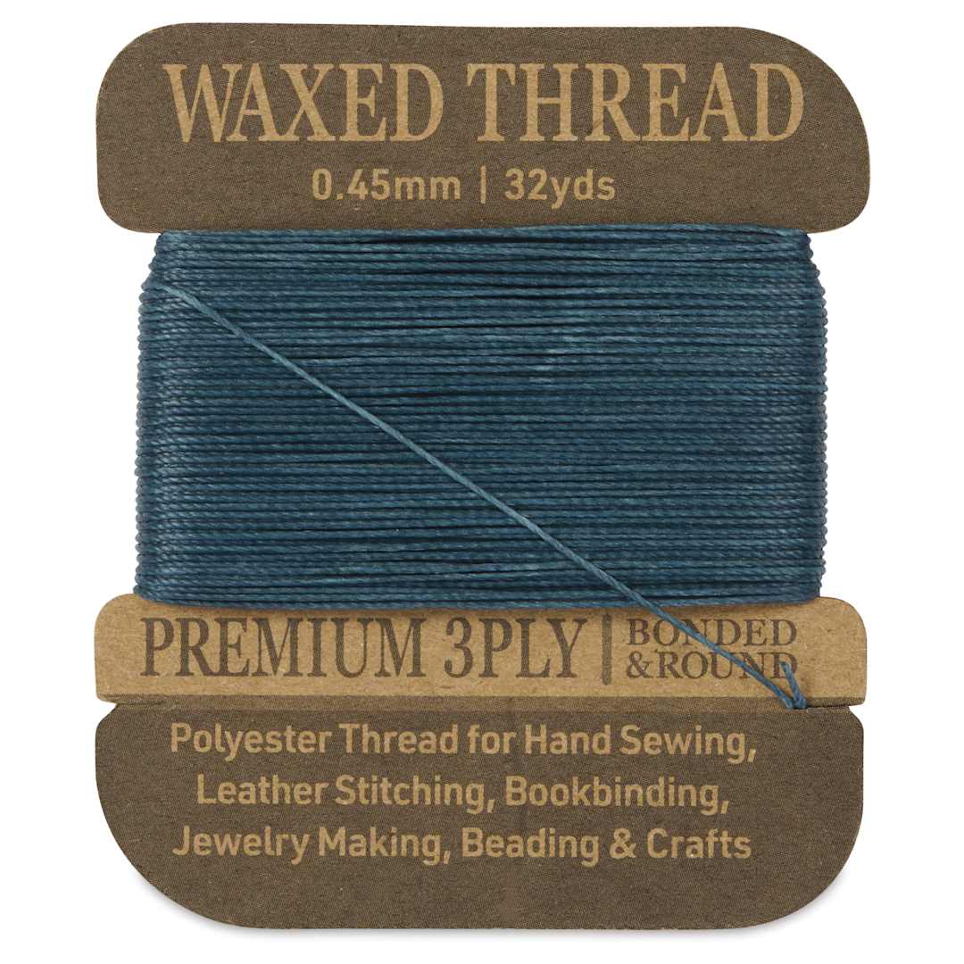 Open in modal - Hemptique Waxed Bonded & Round Thread - Aqua, 0.45 mm, 32 yds