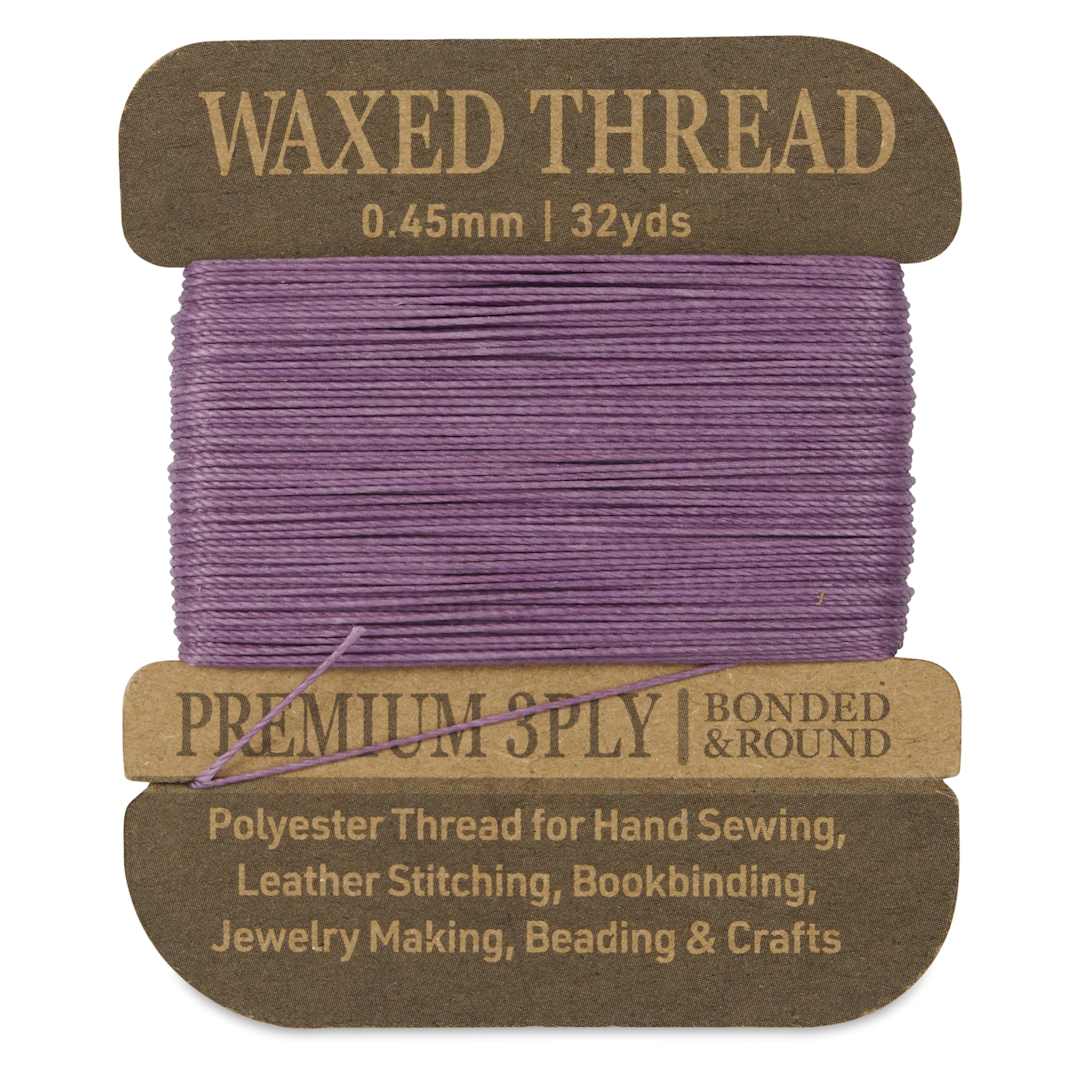 Open in modal - Hemptique Waxed Bonded & Round Thread - Plum, 0.45 mm, 32 yds