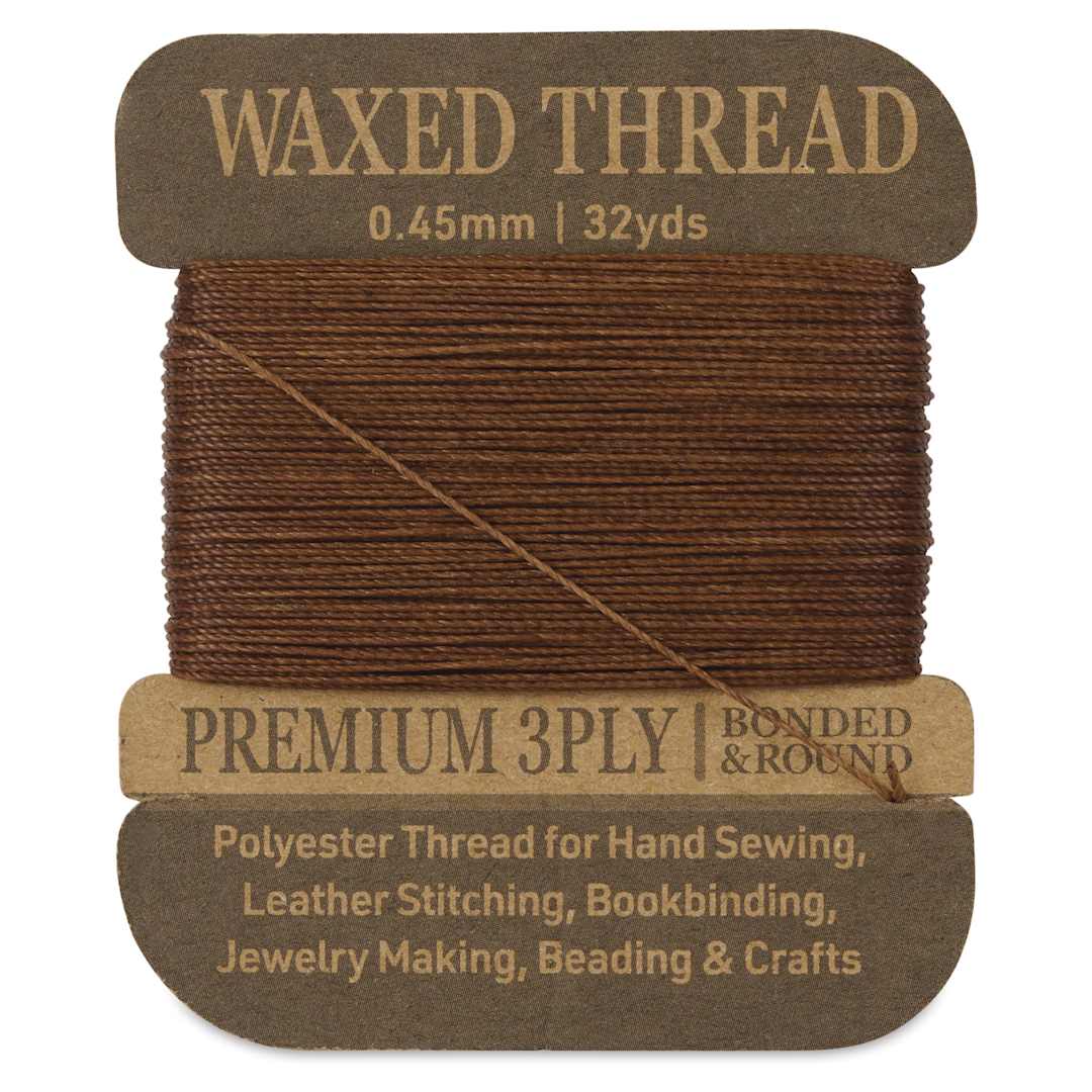 Open in modal - Hemptique Waxed Bonded & Round Thread - Dark Brown, 0.45 mm, 32 yds