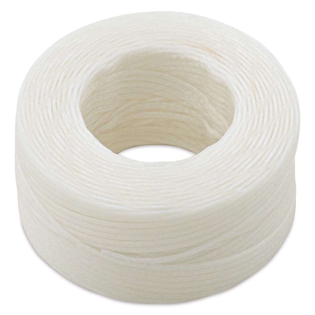 Open in modal - Hemptique Braided & Flat Waxed Thread - White, 0.8 mm, 50 yds