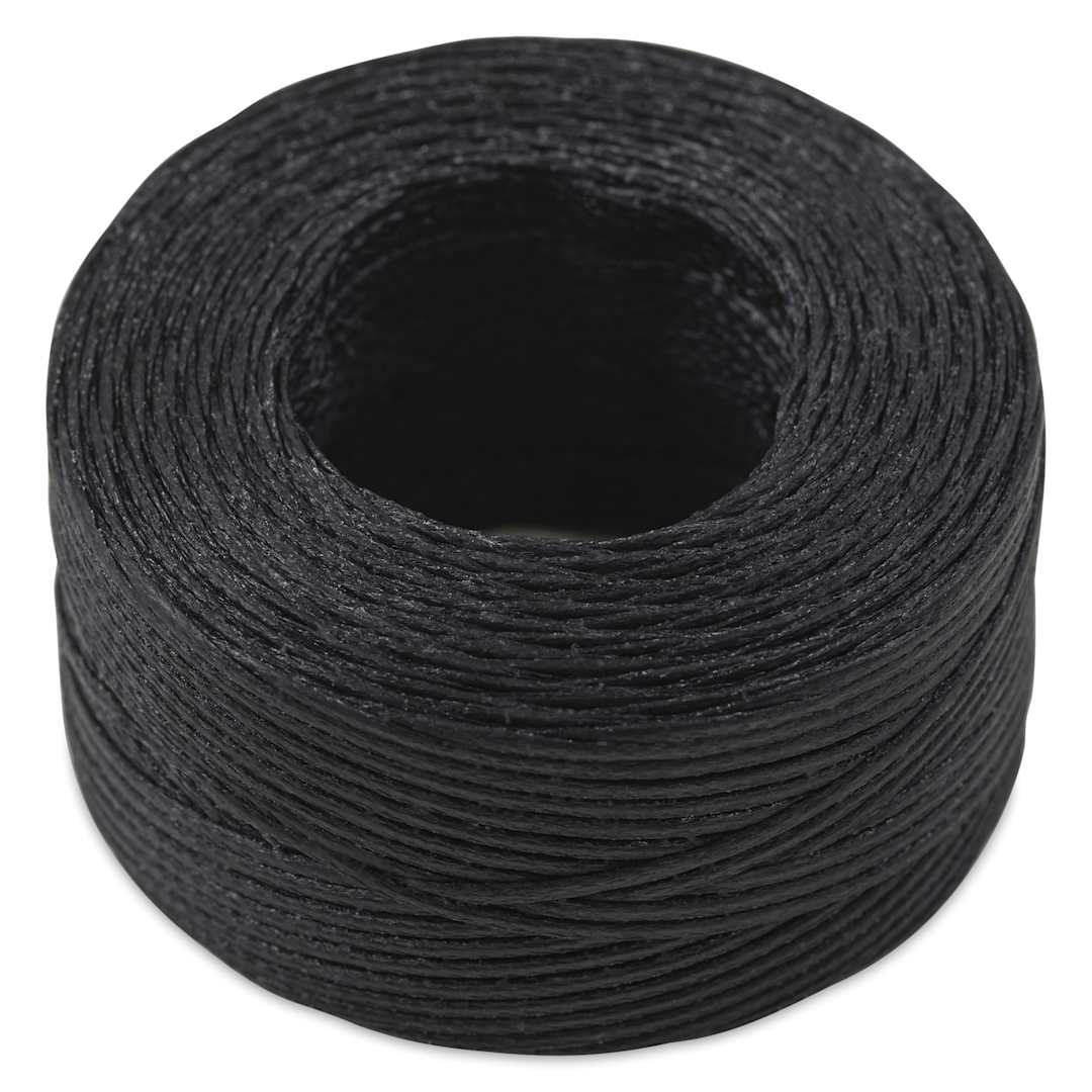 Open in modal - Hemptique Braided & Flat Waxed Thread - Black, 0.8 mm, 50 yds